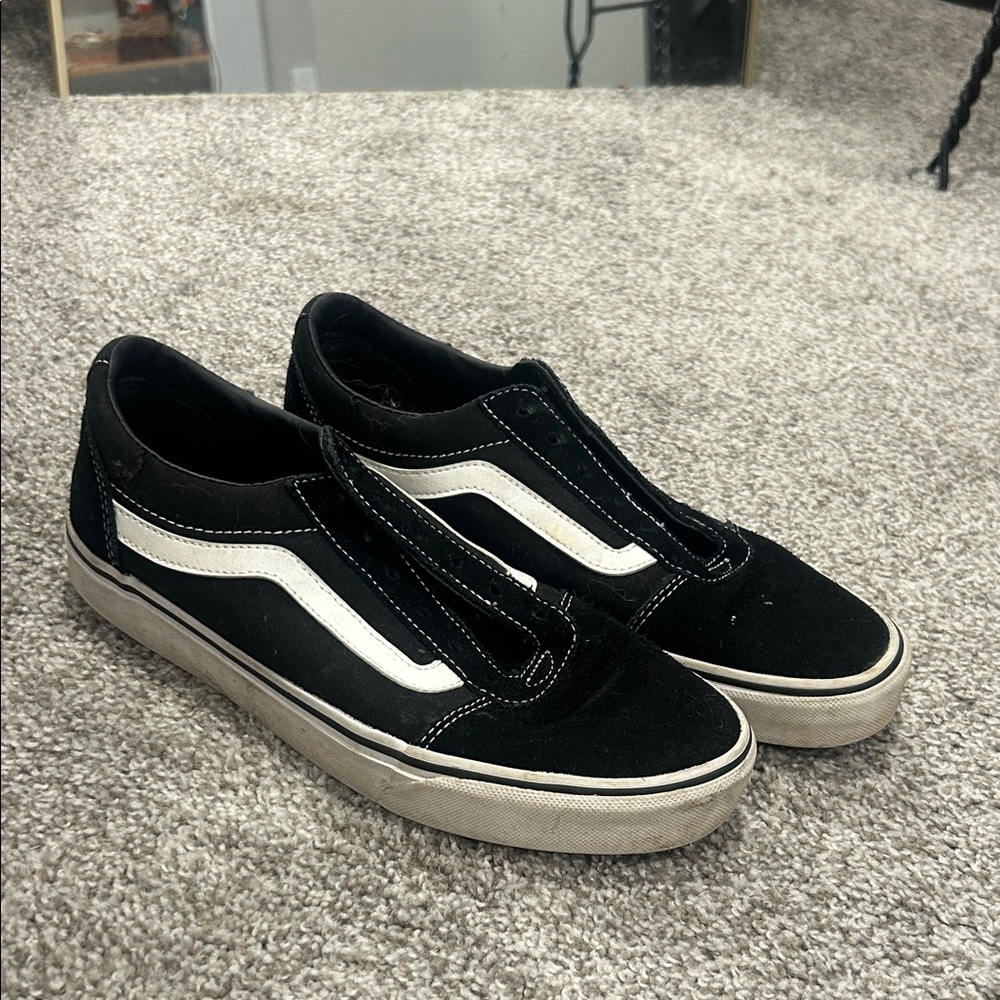 Vans women Black and White Slip-On Sneakers
